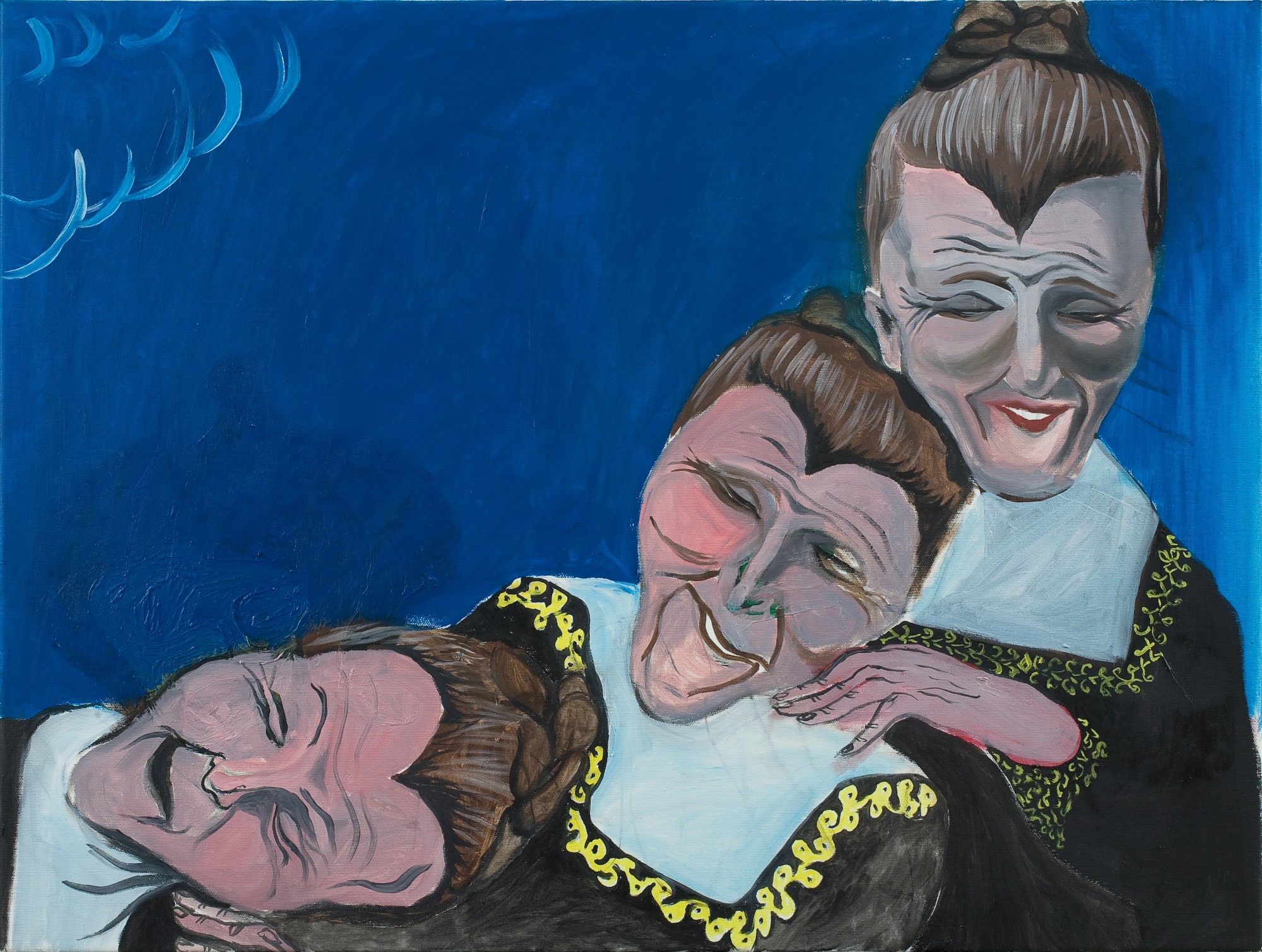 René Luckhardt, 3 old women giggling, 2008, oil on canvas, 60 x 80 cm