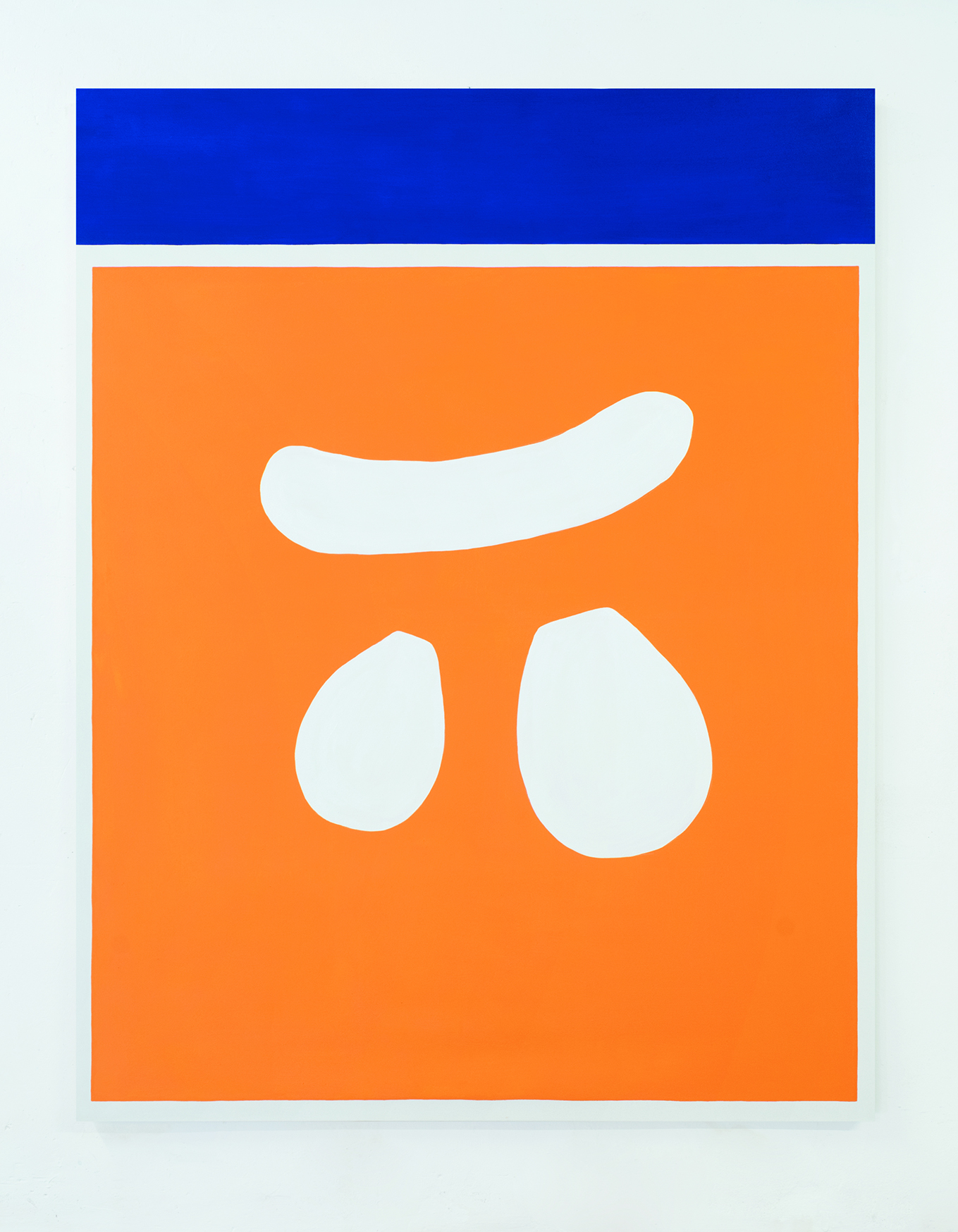 Holger Endres, Le grand poulet (orange), 2021, oil on cotton, 180 x 140 cm
