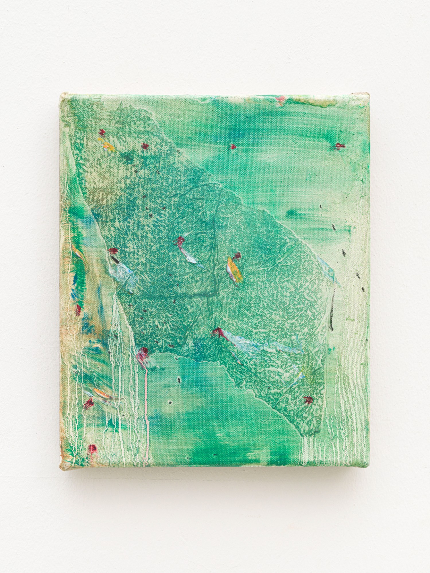 Hinako Miyabayashi, A Carpet Found by Crows, 2023, oil and paper (tissue paper) on canvas, 30 x 25 cm